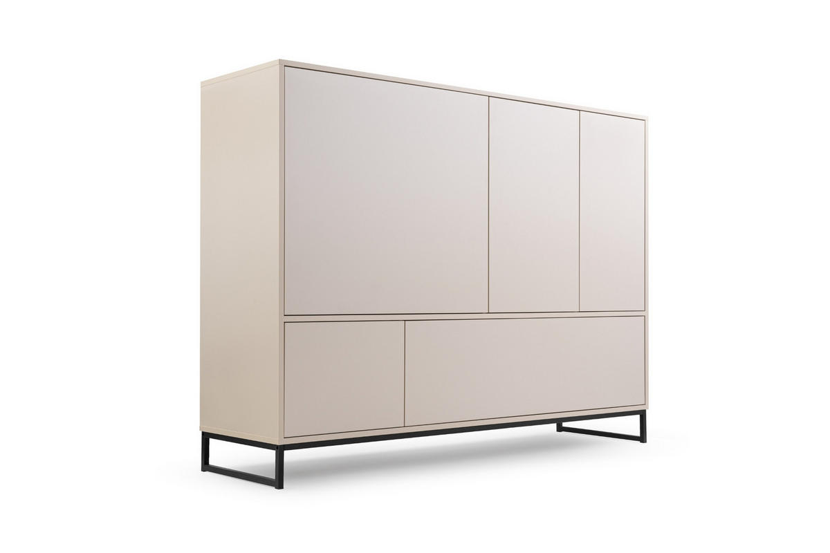 KOMMODE GENEVE 160/120/45 cm in Sandbeige - Beige, Holzwerkstoff (160/120/45cm) - Deine Möbel 24