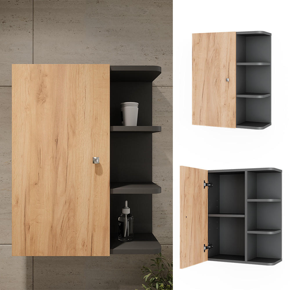 HÄNGESCHRANK Fynn Anthrazit 47.2 x 59.2 cm - Honigeiche/Anthrazit, Holzwerkstoff (47.2/59.2/20.8cm) - Vicco