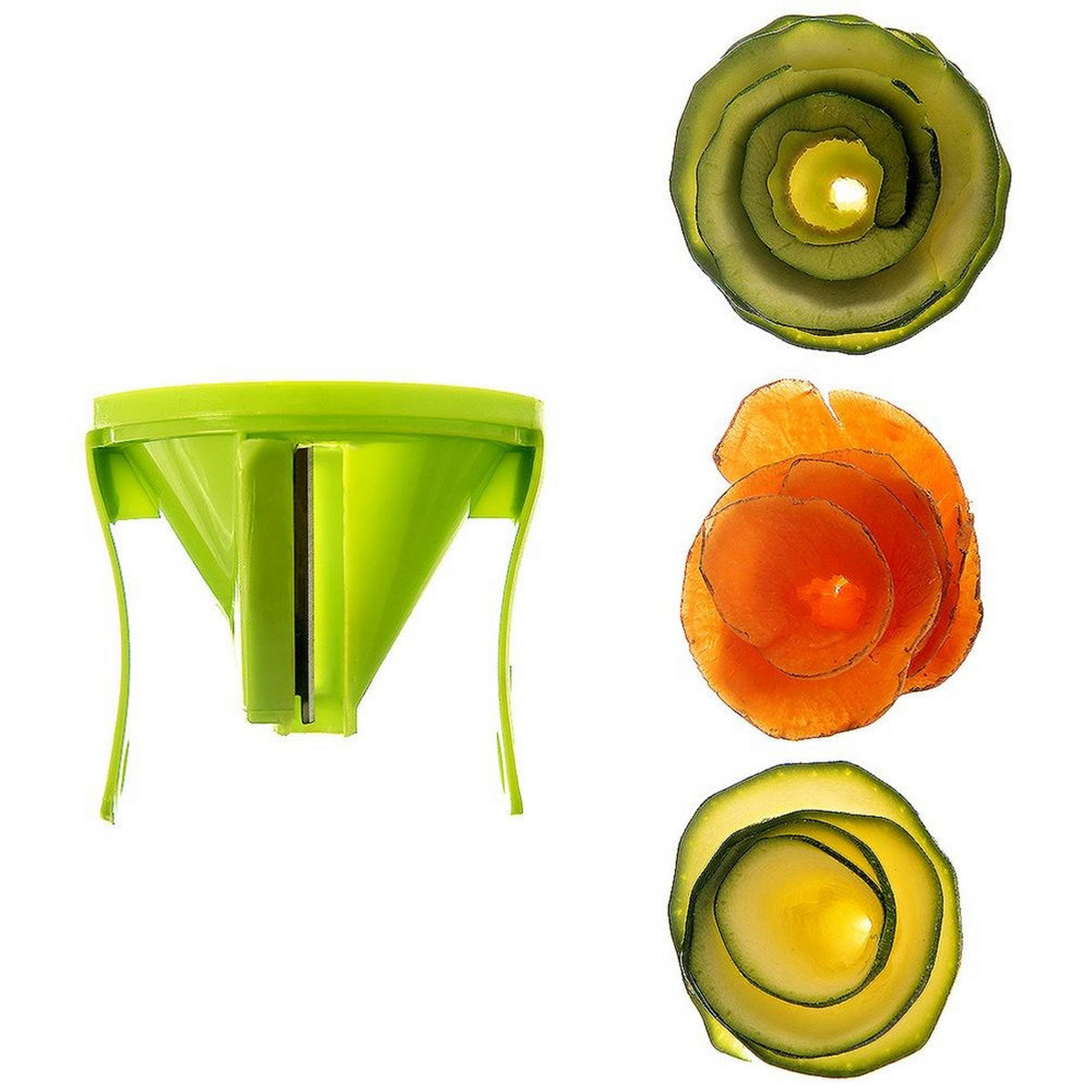 GEMÜSESPAGHETTI-SCHÄRFER 3-in-1 - Weiß, Kunststoff (7/14/7cm) - Orion 