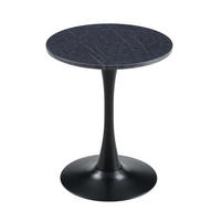 BEISTELLTISCH 60/60/72 cm Schwarz in Marmor-Optik aus MDF mit Metallfuß - Schwarz, Holzwerkstoff (60/60/72cm) - OKWISH