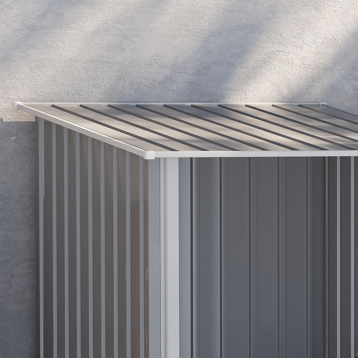 GERÄTEHAUS Pultdach Grau - Grau, Metall (103/160/100cm) - ComfortXL