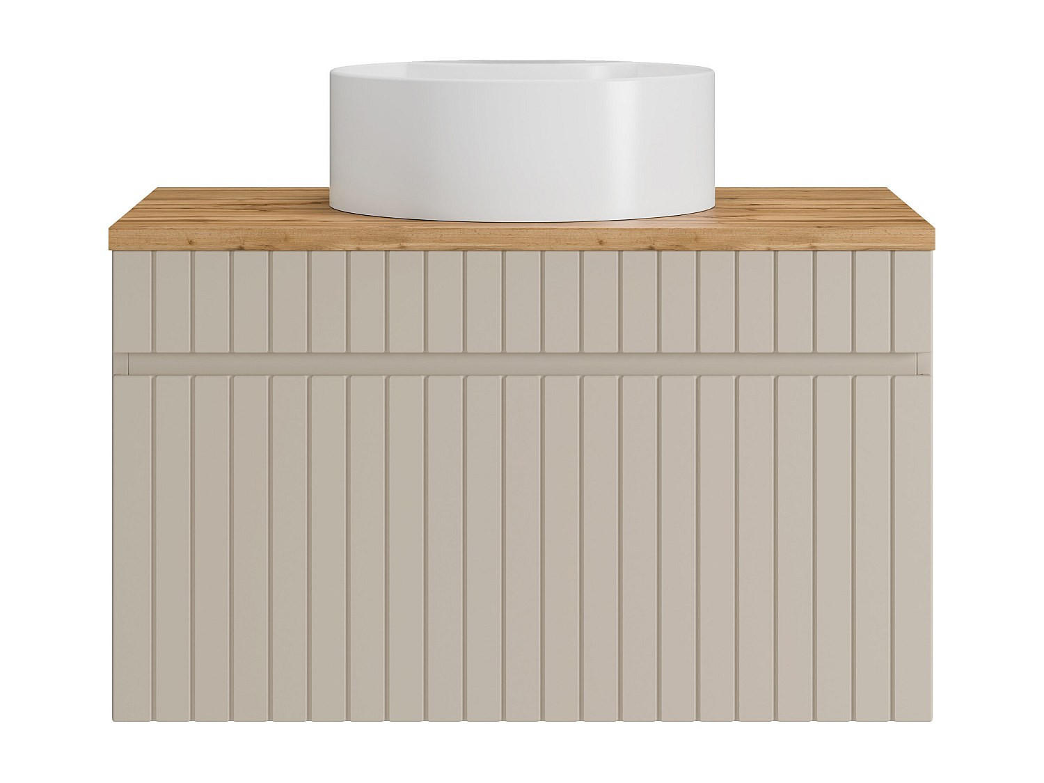 EINZELWASCHTISCH - 80 cm x 46 cm - Holz, Platte - Beige - SATARA - Beige, Holz (80/46/46cm) - Vente-Unique