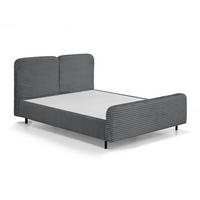 POLSTERBETT Lea mit Bettkasten, 180x200, Dunkelgrau - Dunkelgrau, Textil (180/200cm) - Beautysofa