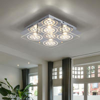 LED DECKENLEUCHTE GIANNA Silber Kristalloptik - Silberfarben, Glas (33/33/8cm) - Esto