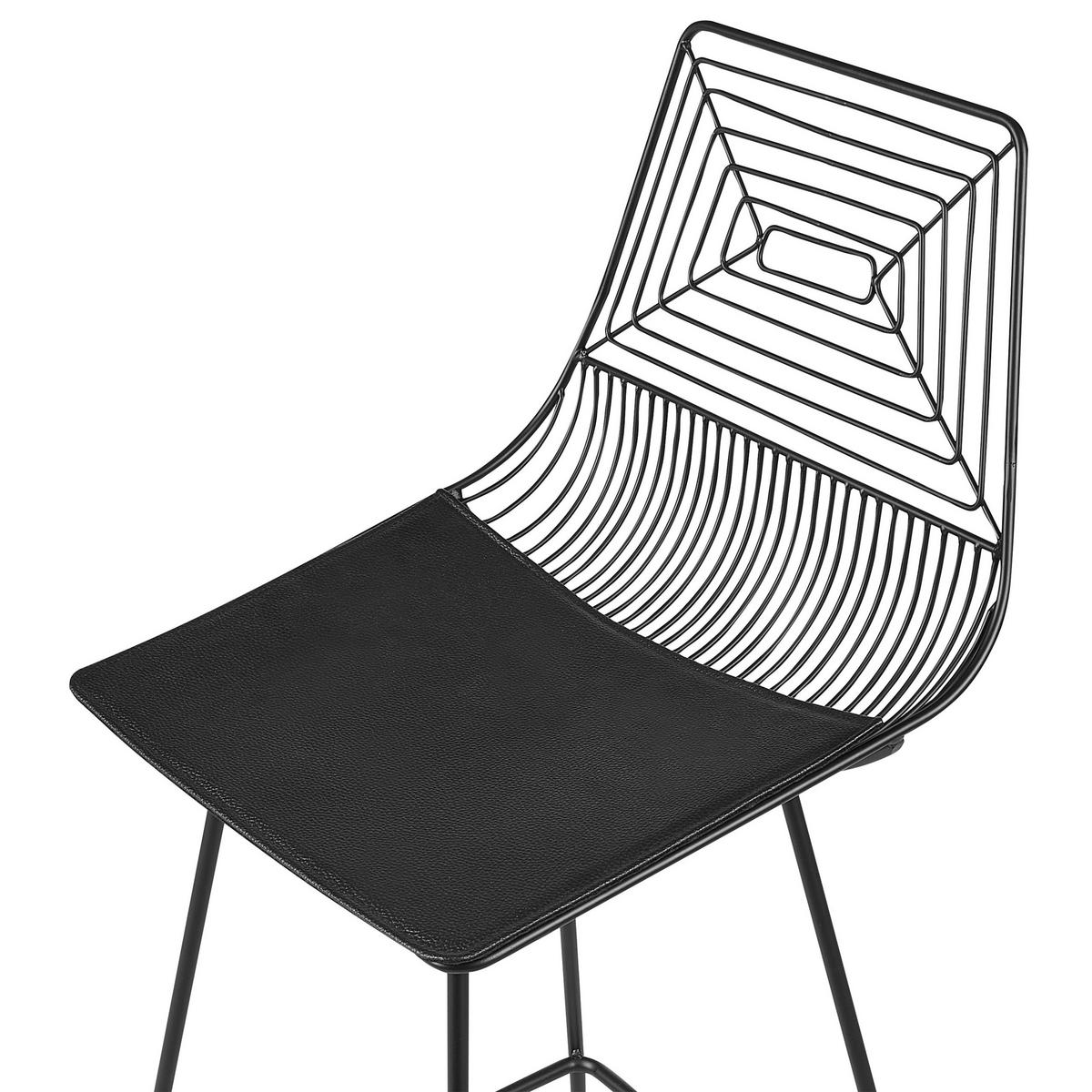BARSTUHL 2er-Set Metall Schwarz Bisbee - Schwarz, Textil/Metall (50/110/49cm) - Beliani