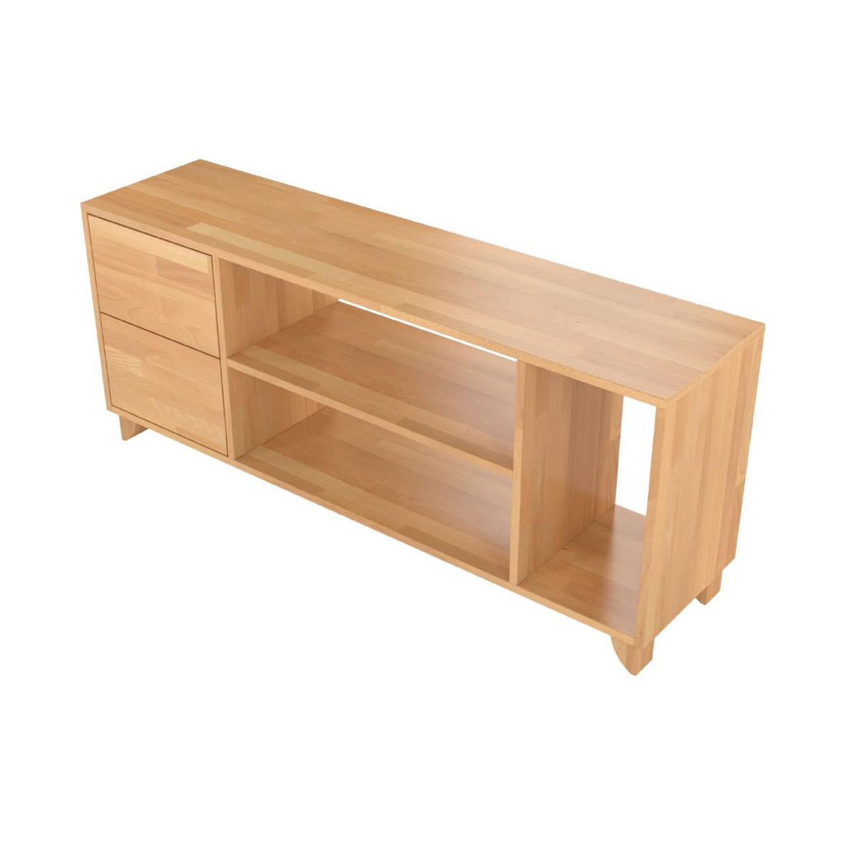 MASSIVHOLZ-TV-SCHRANK Viveca, Buche - lackiert, Naturfarben - Buchefarben, Holz/Buchenholz (140/57.4/45cm) - Visby