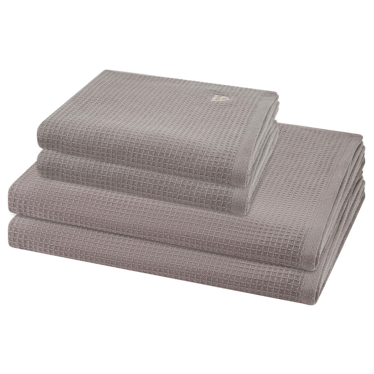 FROTTIERSET Pique 4-teilig - Braun, Textil (50/100cm) - Ross