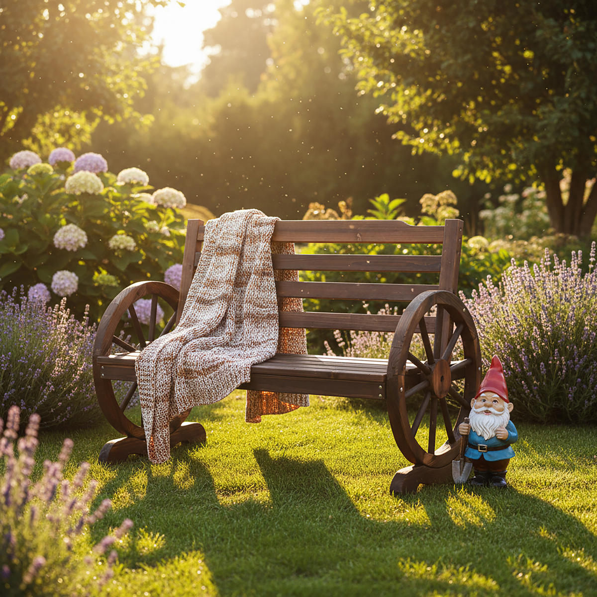 GARTENBANK - Braun, Holz (112/77/52cm) - Relaxdays