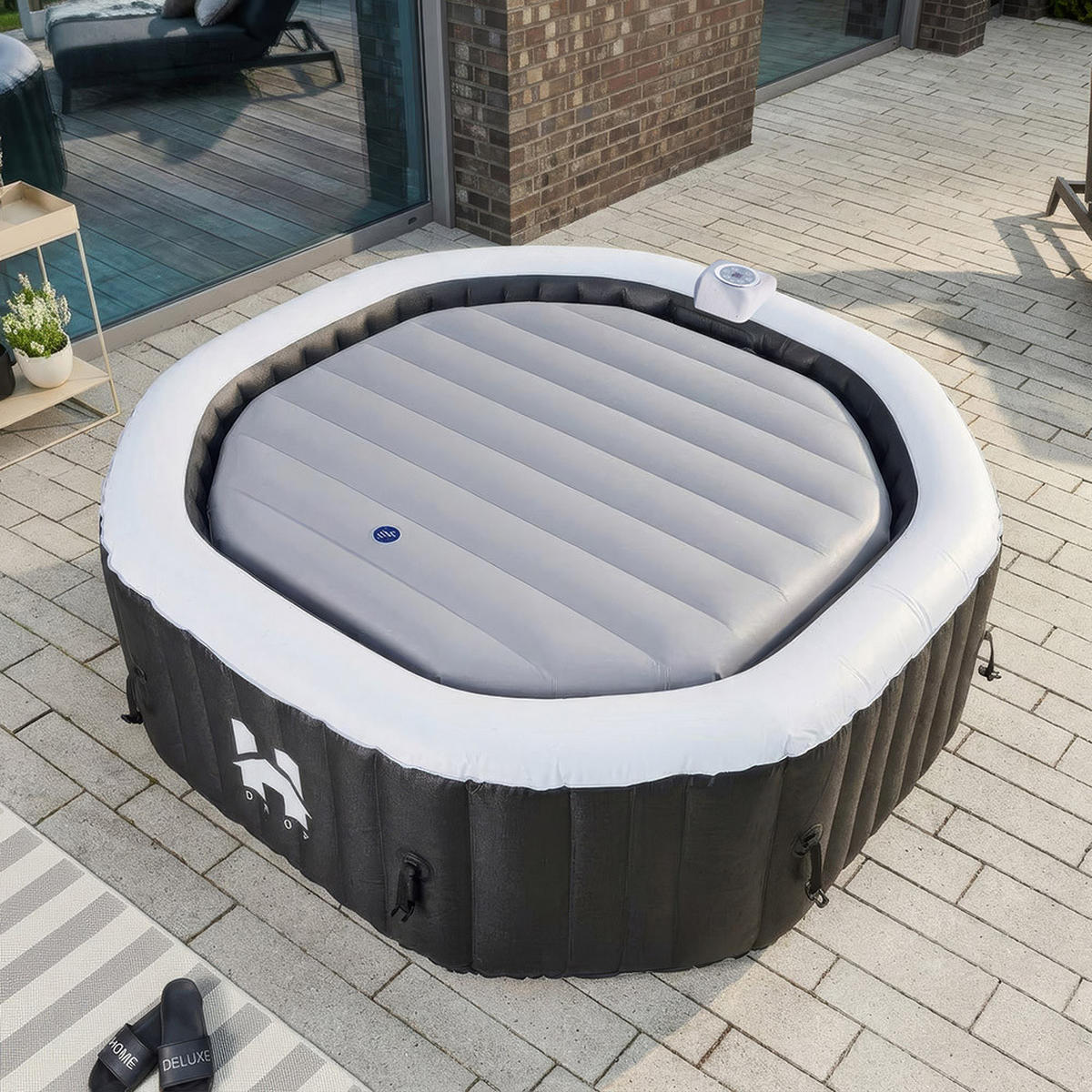 AUFBLASBARE Thermoabdeckung DROP THERMO - Grau - Grau, Kunststoff (155/20/155cm)