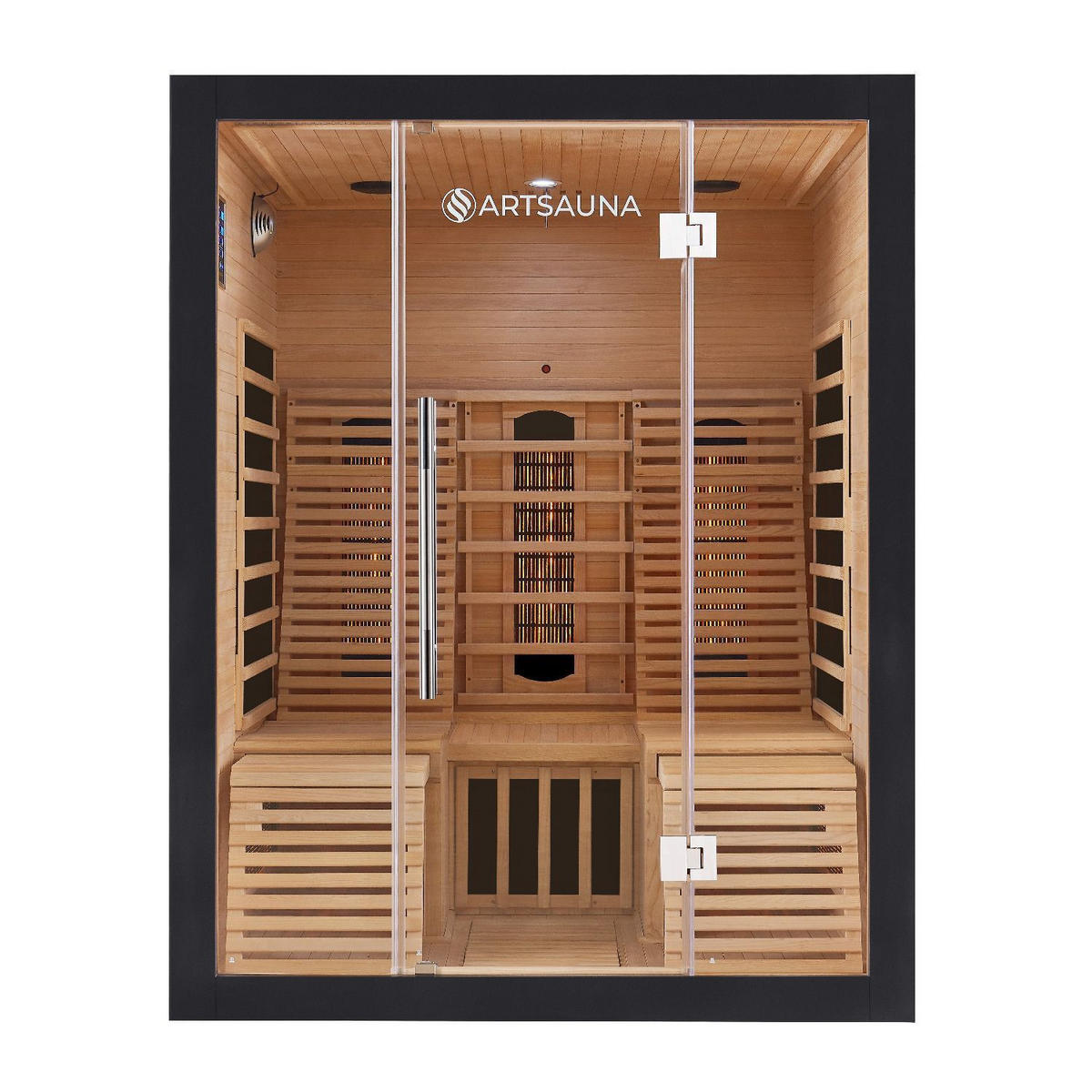 INFRAROTKABINE Helsinki 150 schwarz mit Dual Technologie & LED - Schwarz, Holz (150/190/150cm) - Artsauna