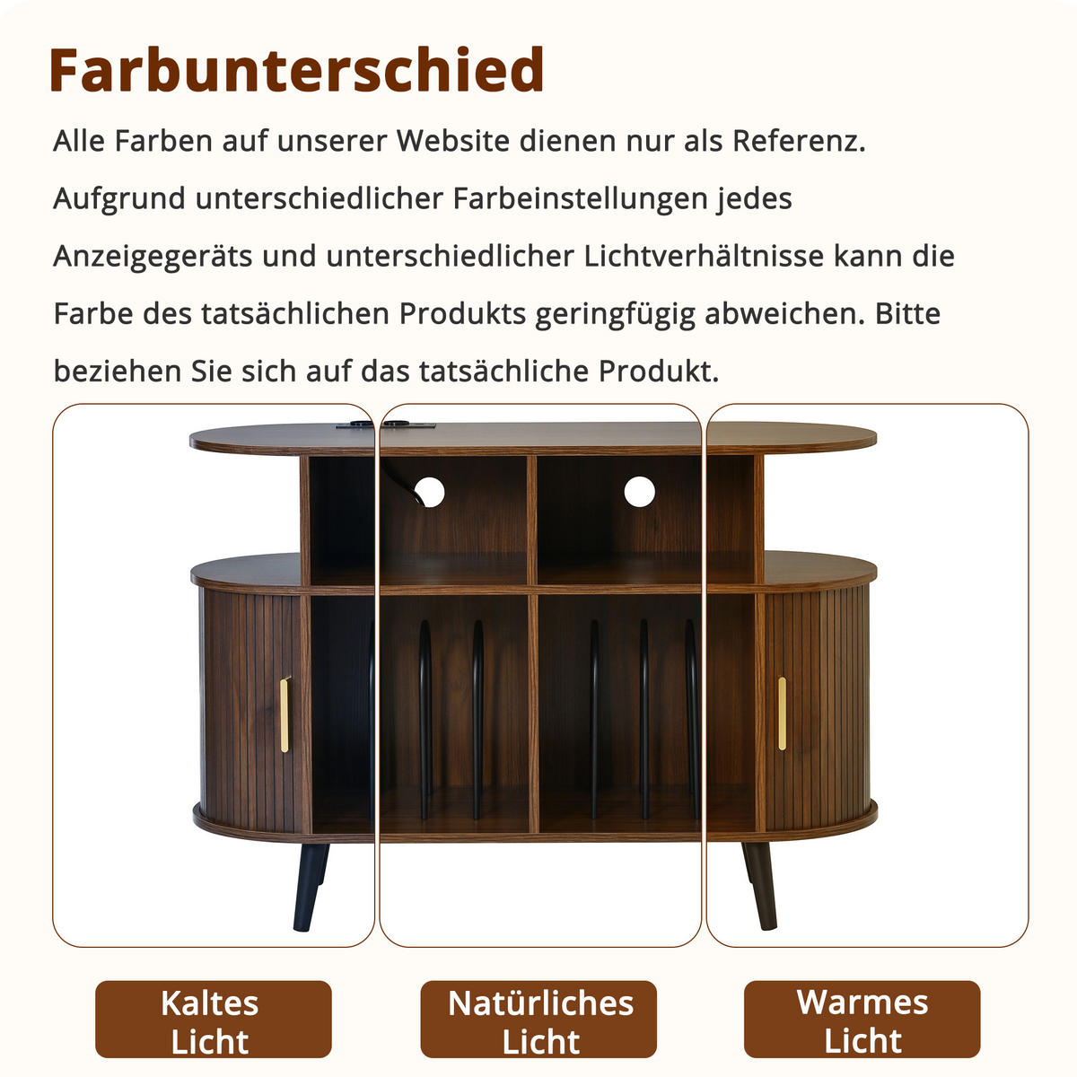 TV-SCHRANK MDF mit Schiebetür und Ladestation - Walnussfarben, Holzwerkstoff (110/76/40cm) - FLIEKS
