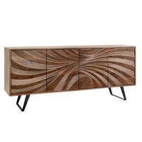 SIDEBOARD HURRICANE Akazie Braun 175cm - Schwarz/Braun, Holz/Metall (175/76/40cm) - riess-ambiente