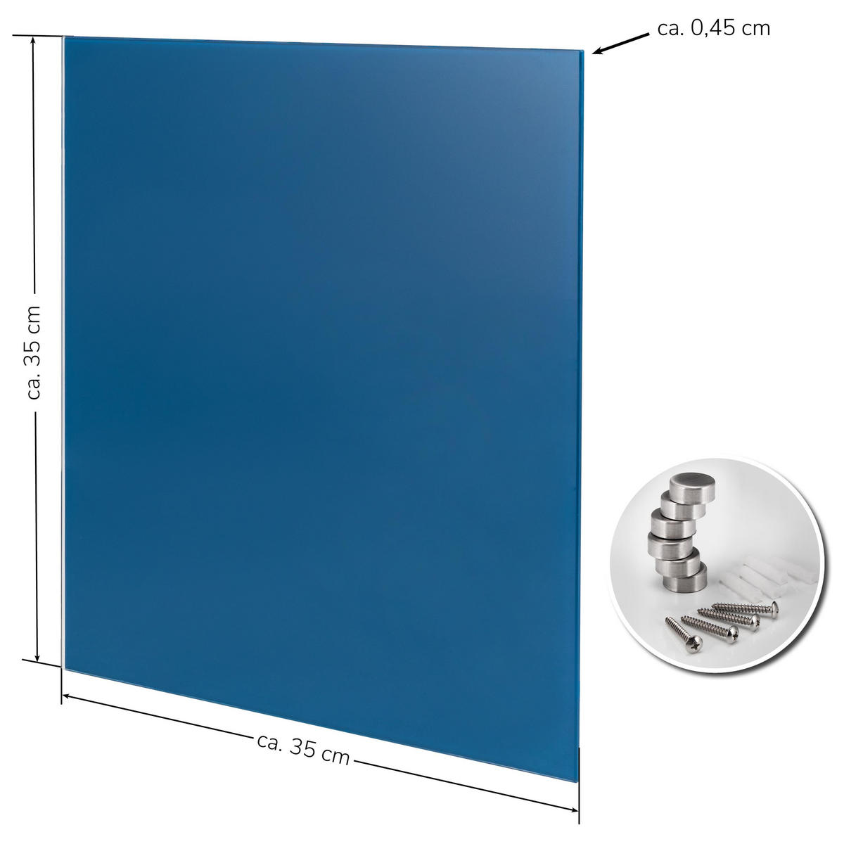 MAGNETTAFEL, blau - Blau, Metall (35/35/0.45cm) - bremermann