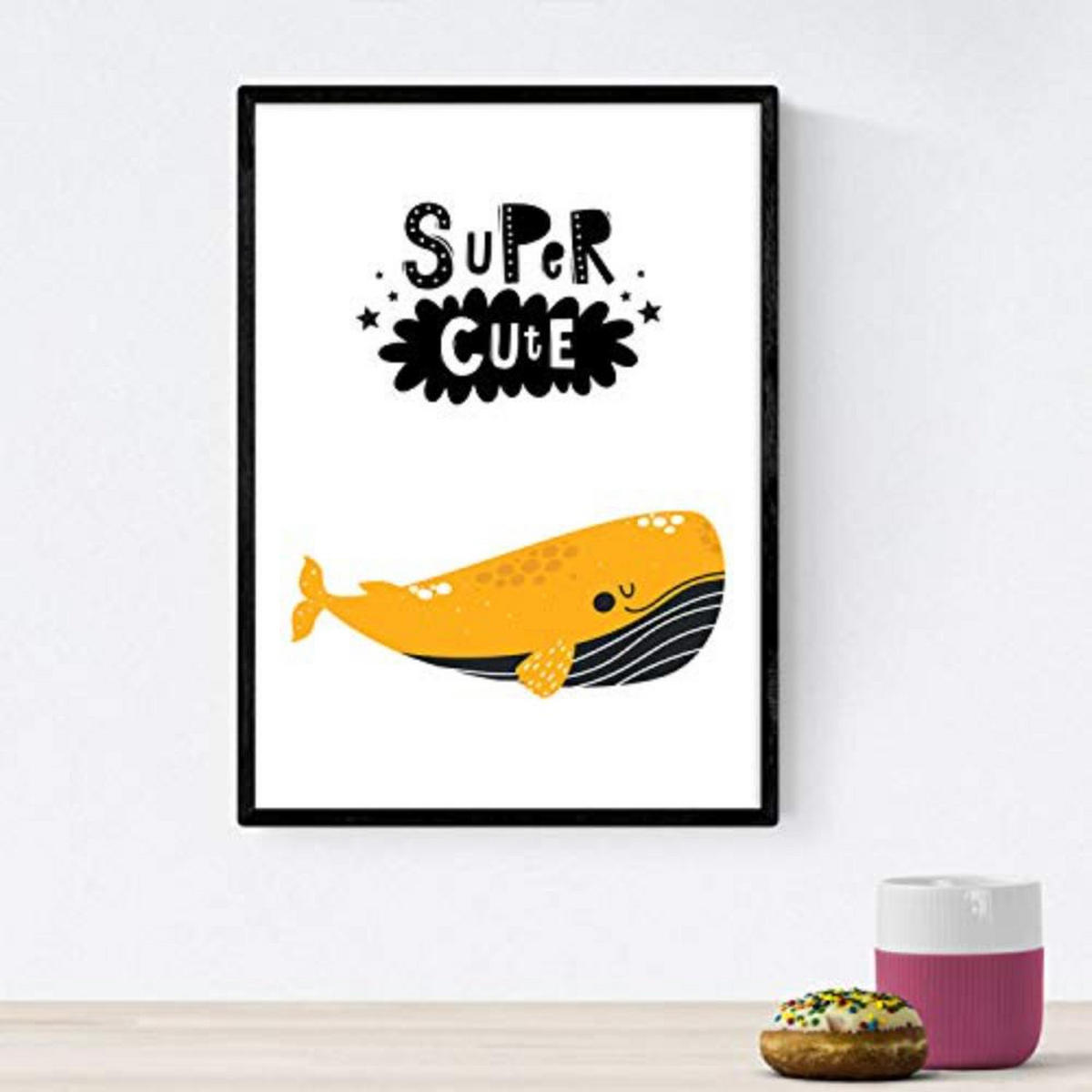 POSTER Set mit 4 Wale umarmen schön und mutige Worte Wilde A4 Rahmenlos - Klar, Papier (29.7/3cm) - Nacnic