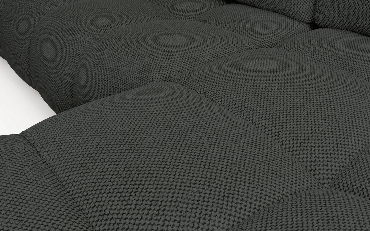 ECKSOFA DUCA R-S Grau Jersey mit Schlaffunktion - Anthrazit, Holz (266.5/266.5cm) - MASSENO