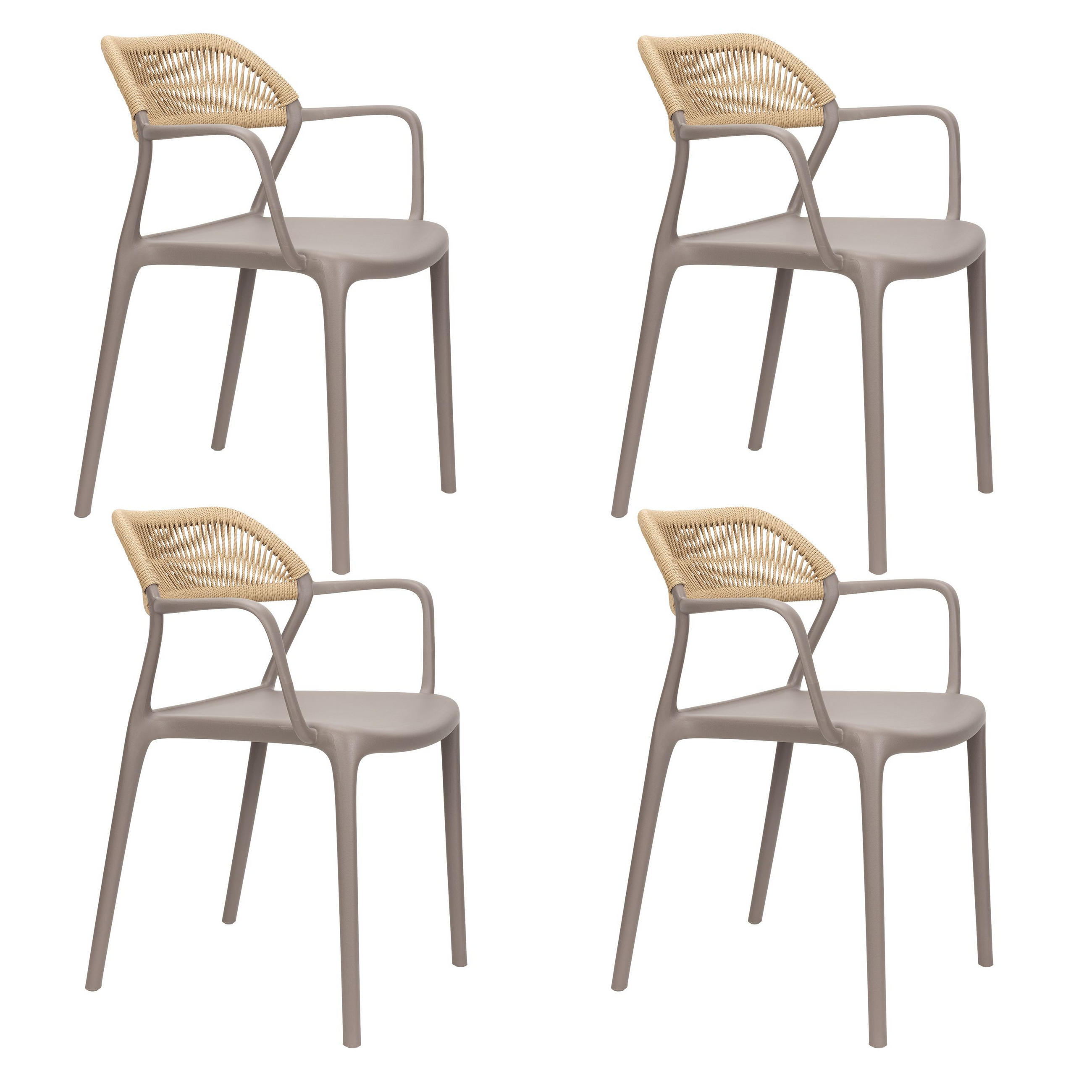 GARTENSTÜHLE Jara - 4 er Set - Taupe, Kunststoff (56/78/52cm) - Housecraft Living