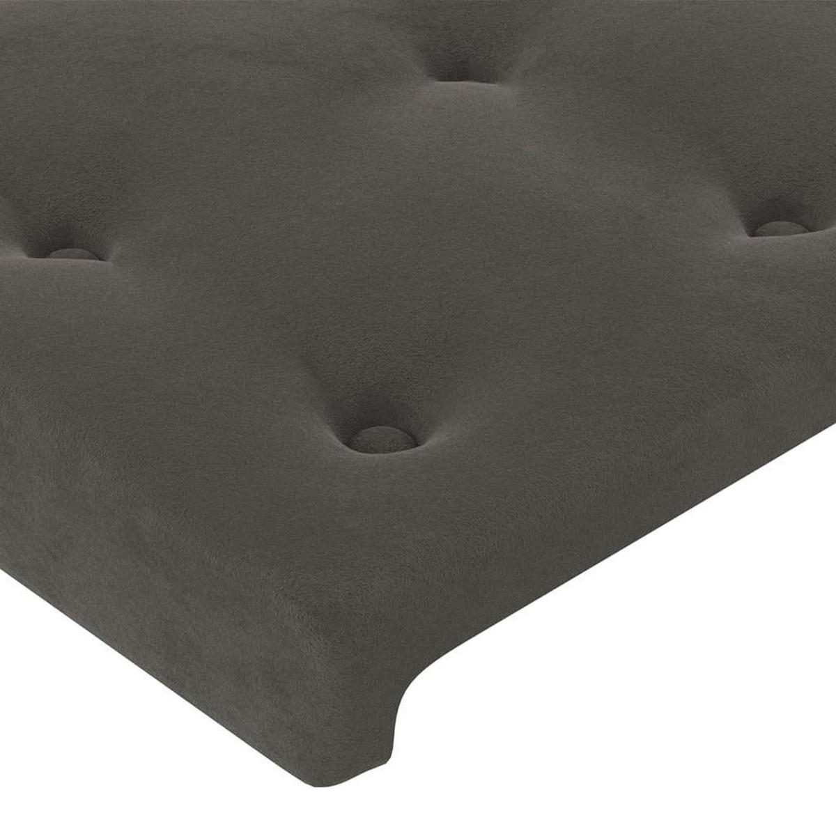 BOXSPRINGBETT 90/200 Cm Grau Samt - Dunkelgrau, Textil (90/203cm) - vidaXL