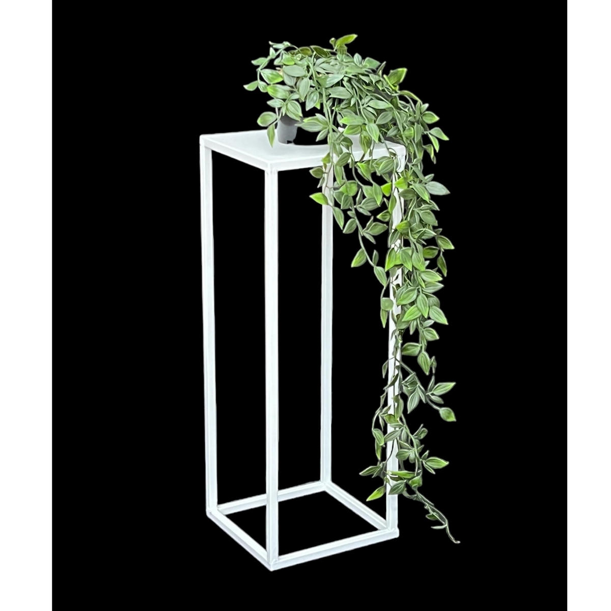 DANDIBO Blumenhocker Metall Weiß Eckig 50 cm Blumenständer Beistelltisch 96482 S Blumensäule Modern Pflanzenständer Pflanzenhocker - Weiß, Metall (18/50/18cm) - DanDiBo