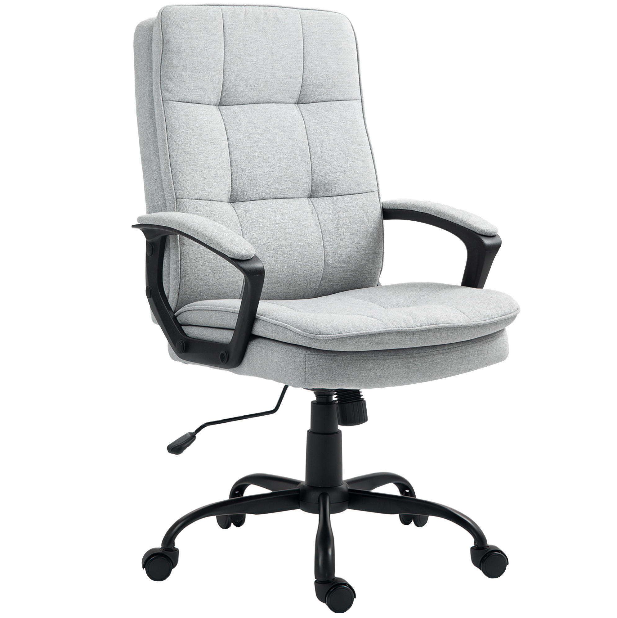 BÜROSTUHL ergonomisch höhenverstellbar mit Wippfunktion Polyester Gray - Grau, Kunststoff (63/112/70cm) - Meubliv