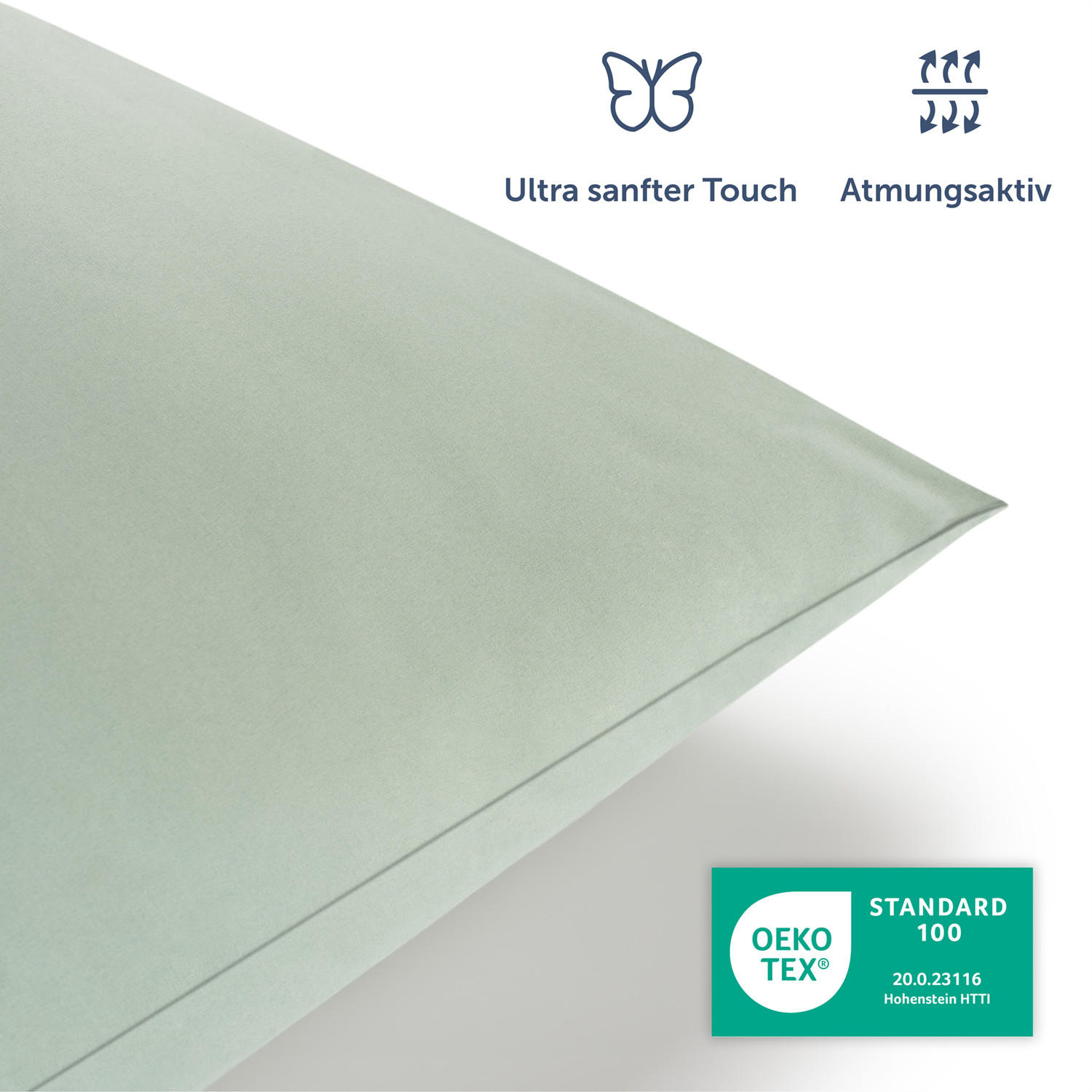 BETTWÄSCHE 3-teilig, 155/200 cm & 2x 80/80 cm, Grün - Grün, Textil (155/200cm) - Blumtal