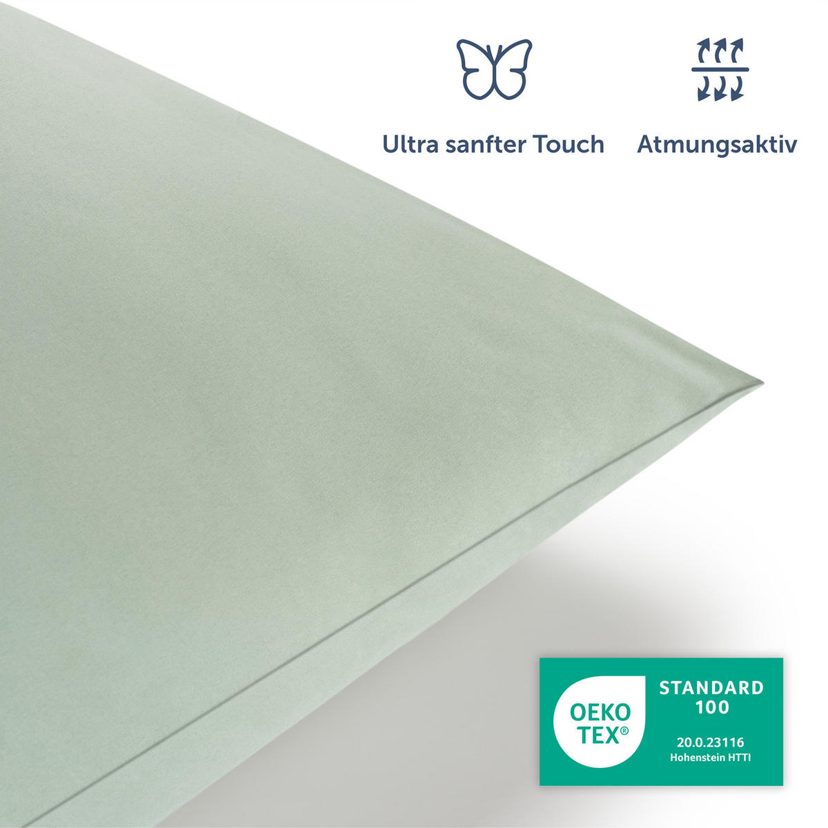 BETTWÄSCHE 3-teilig, 155/220 cm & 2x 40/80 cm, Grün - Grün, Textil (155/220cm) - Blumtal