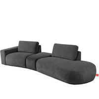 4-SITZER ECKSOFA ZUCCO Chenille rechts, Anthrazit - Anthrazit, Textil (350/84/105cm) - KONSIMO®