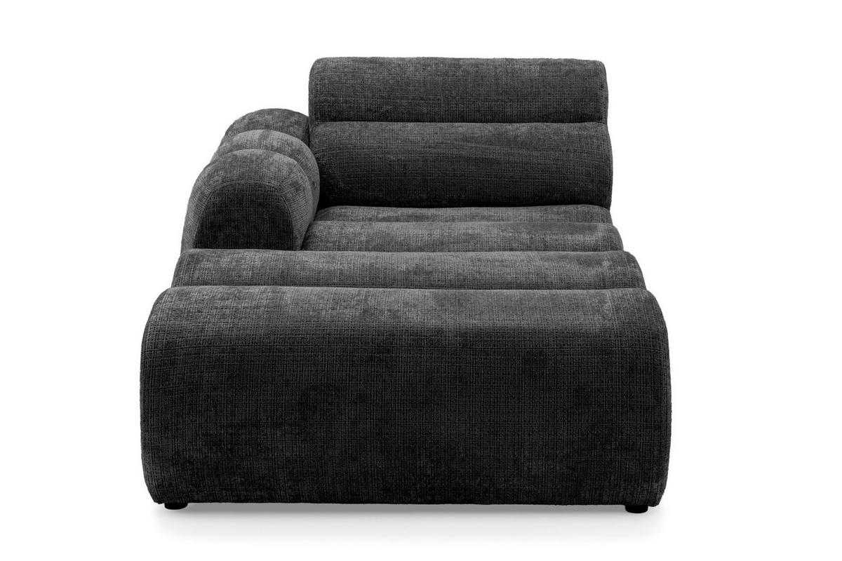 5-SITZER modulares Ecksofa VEER SET 2 Links, 379 x 175 cm, Chenille Webstoff Anthrazit - Anthrazit/Schwarz, Holz/Kunststoff (379/175cm) - Muffo