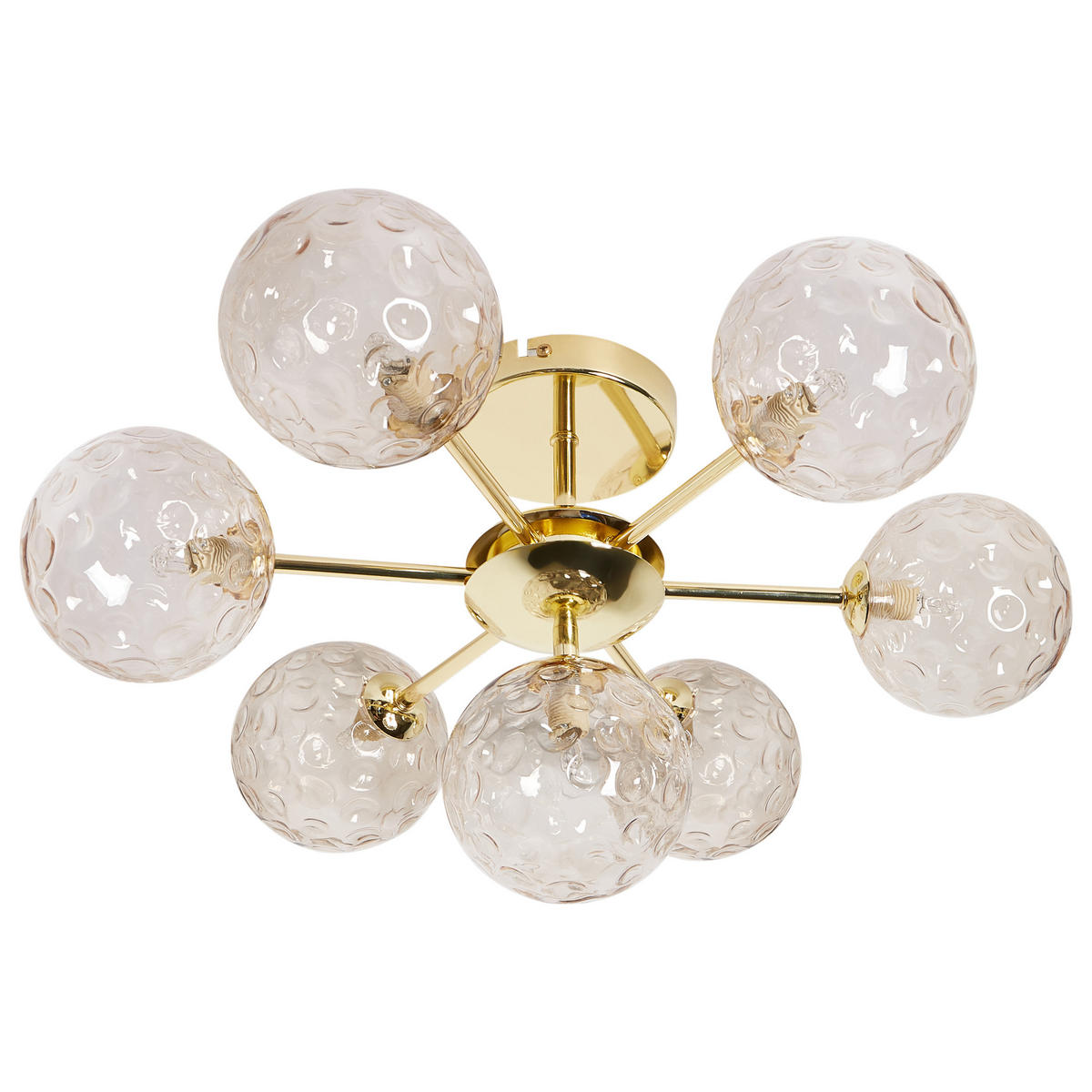 DECKENLAMPE Beige Anadyr - Beige/Goldfarben, Glas (52/52/28cm) - Beliani