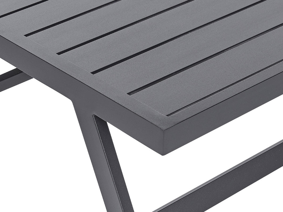 LOUNGE SET 5-Sitzer modular schwarz Auflagen dunkelgrau Coccorino - Dunkelbraun/Schwarz, Metall - Beliani