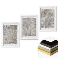 WANDBILDER 3er-Set - 20x30 cm Weißer Rahmen - Moderne Formen Malerei - Weiß, Kunststoff (20/30cm) - ArtPrintCave