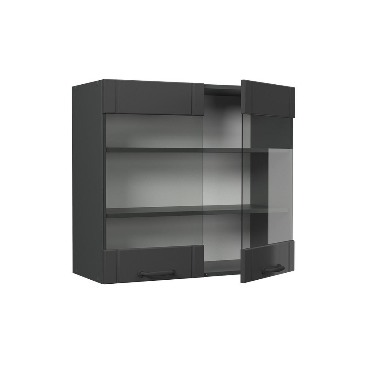 SKLENĚNÁ KUCHYŇSKÁ SKŘÍŇKA Fame-Line Tmavě šedá - tmavě šedá/antracitová, kompozitní dřevo (80/72/34.1cm) - Vicco