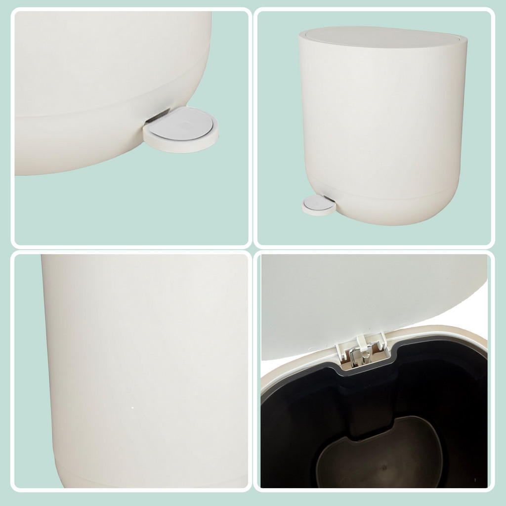 Thumbnail - Relaxdays Mülleimer, Beige, Kunststoff, 26x26x23 cm, Küchen, Küchenausstattung, Mülleimer