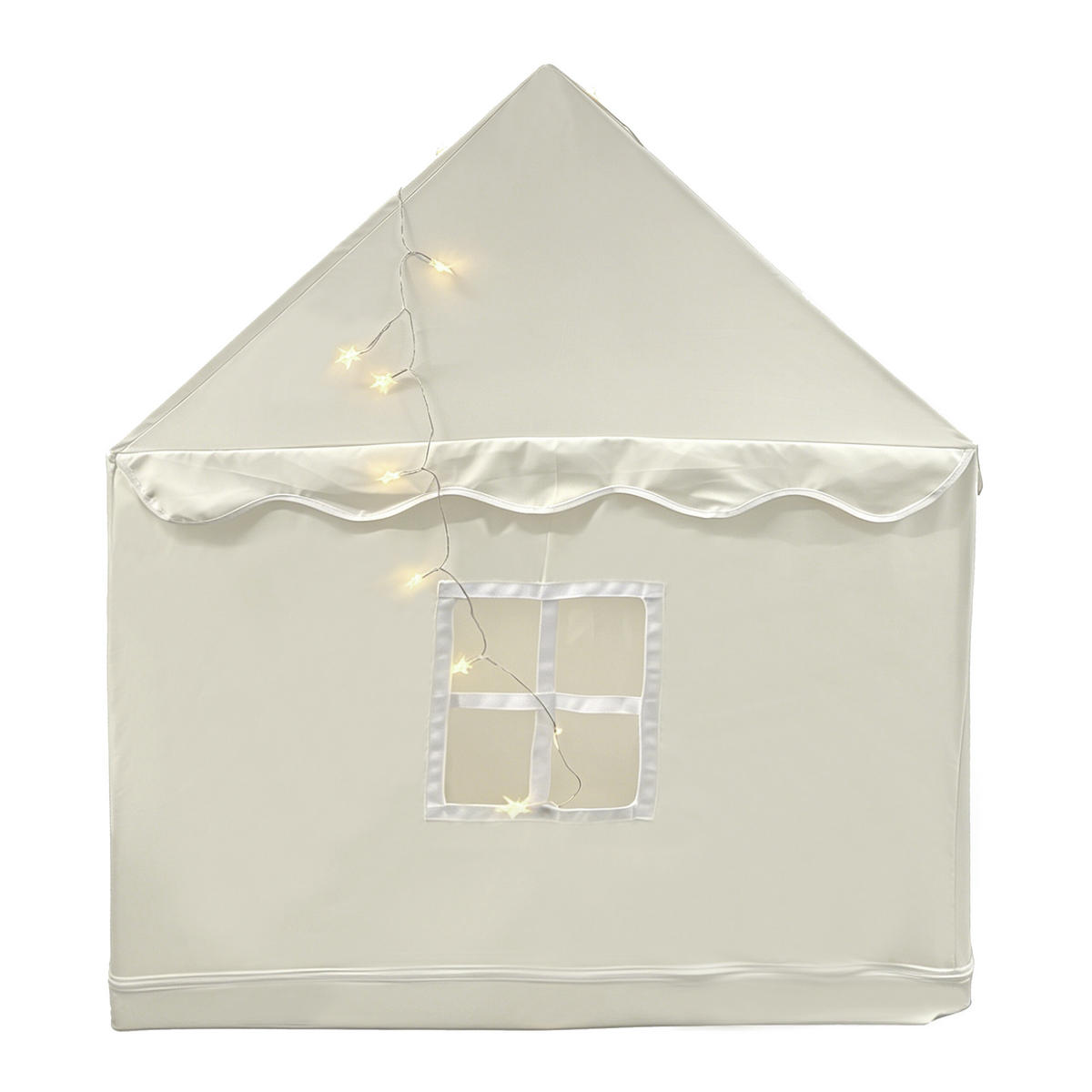 SPIELZELT Beige mit Lichterkette 130x125x95 cm - Beige, Kunststoff/Textil (125/130/95cm) - Relaxdays