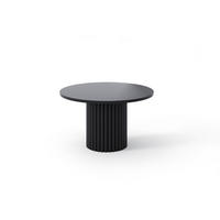 KAFFEETISCH Sabina 67 x 42 cm, runder, mit geriffeltem Standfuß, schwarz - Schwarz, Metall (30/67/42cm) - Margaret Hadas24