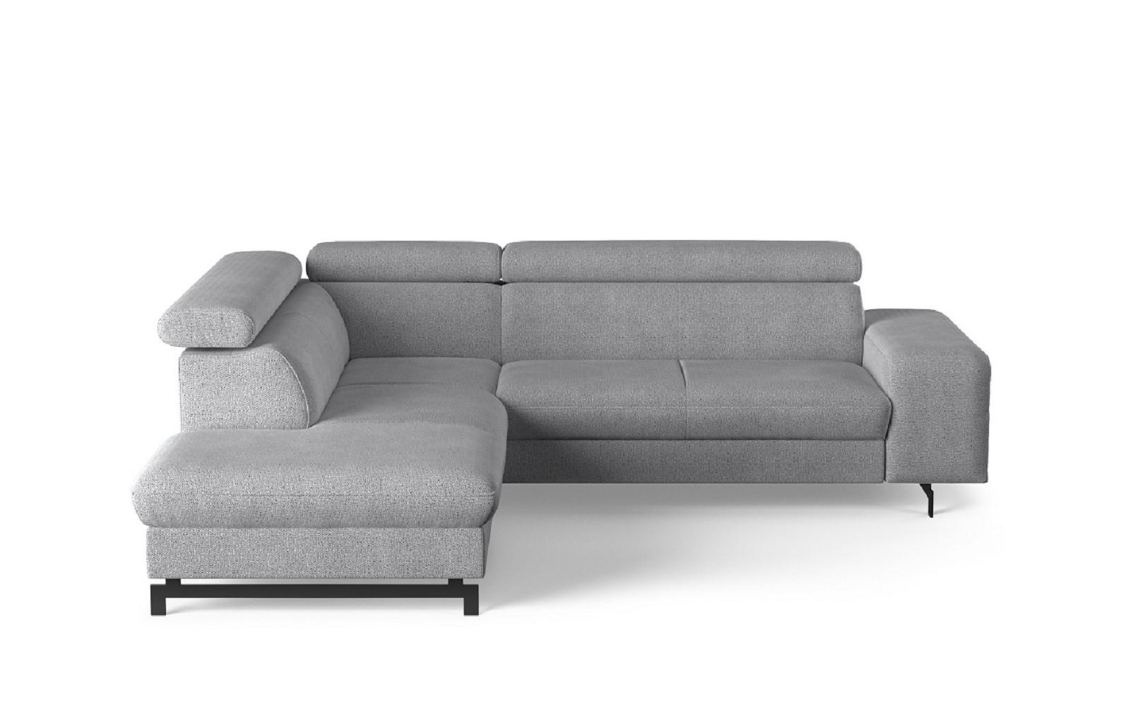 ECKSOFA mit Schlaffunktion und Bettkasten - Silberfarben/Schwarz, Kunststoff/Textil (262/215cm) - Cotta
