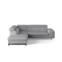 ECKSOFA mit Schlaffunktion und Bettkasten - Silberfarben/Schwarz, Kunststoff/Textil (262/215cm) - Cotta