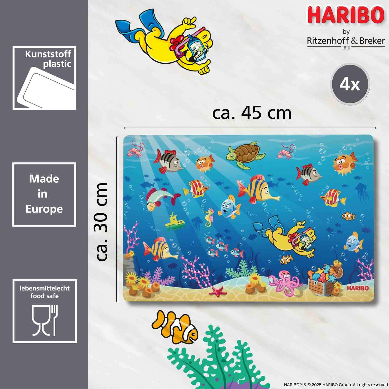 TISCHSETS Haribo Seaworld blau 45 x 30 cm - Blau, Kunststoff (45/30/0.1cm) - Ritzenhoff Breker