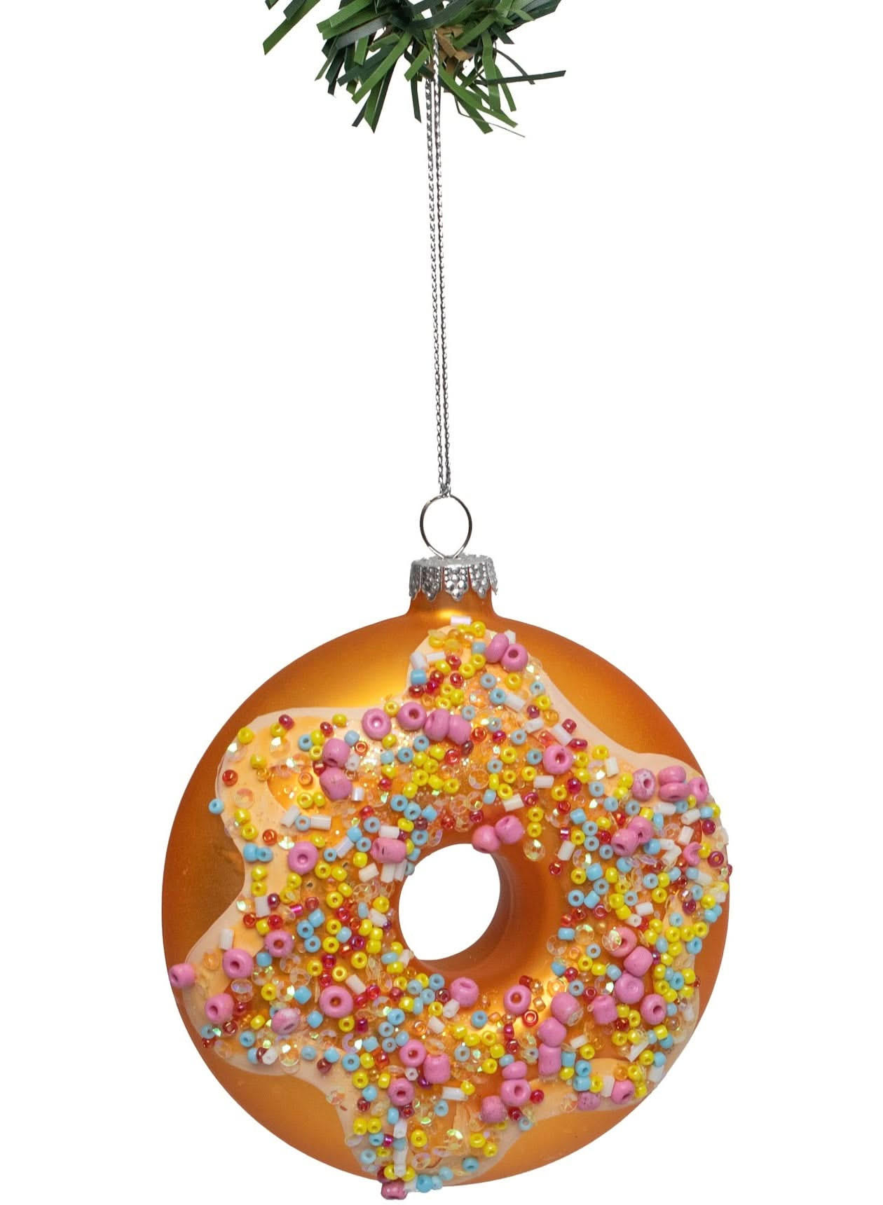 WEIHNACHTSKUGEL Donut Rosa Konfetti 10 cm - Multicolor, Glas (4/10/1cm)
