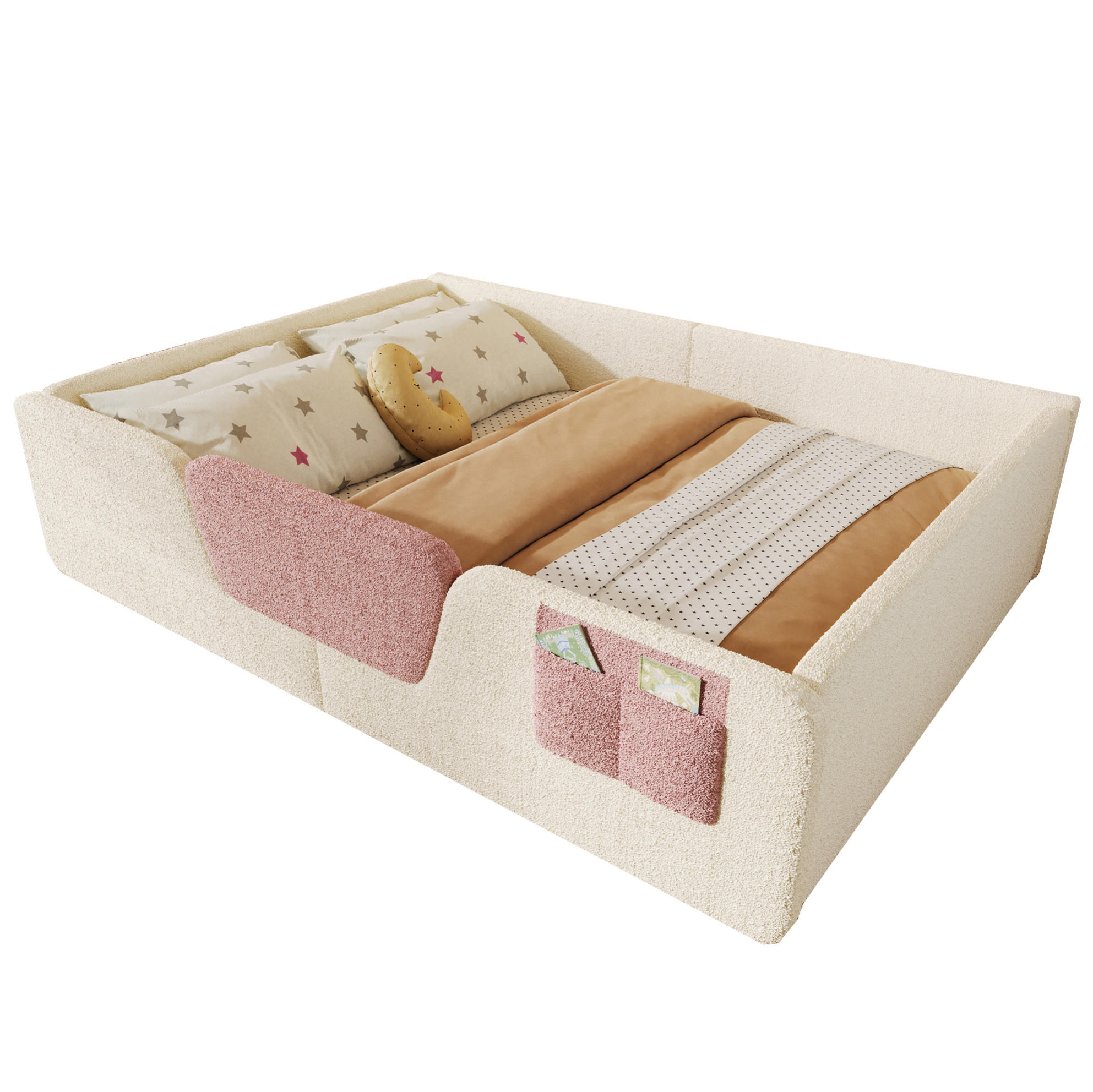 Okmyhome Kinderbett Beige 140x190 cm