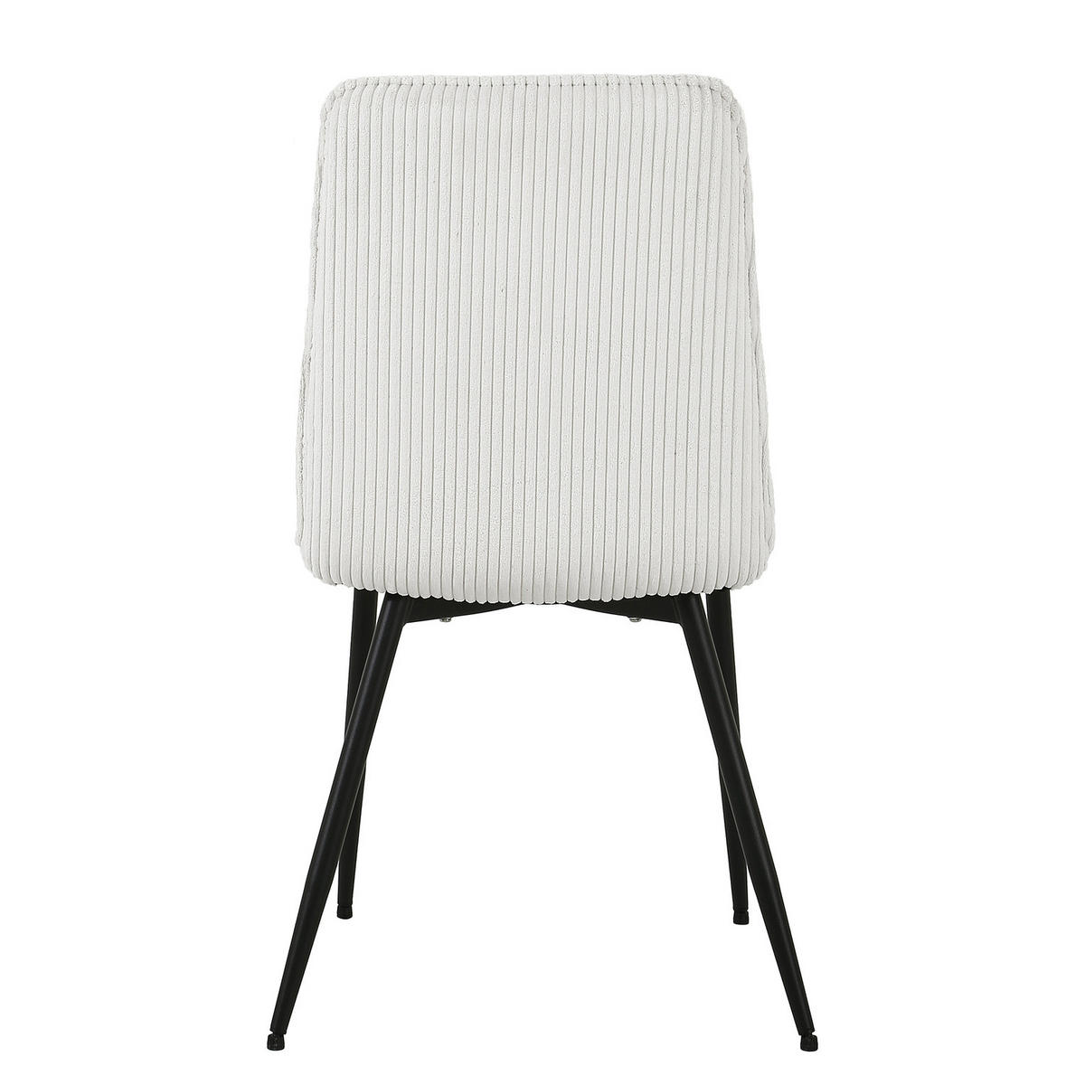 POLSTERSTUHL - 4er-Set - Cord / Eisen - Creme/Schwarz, Textil/Metall (47/91/60cm) - home24