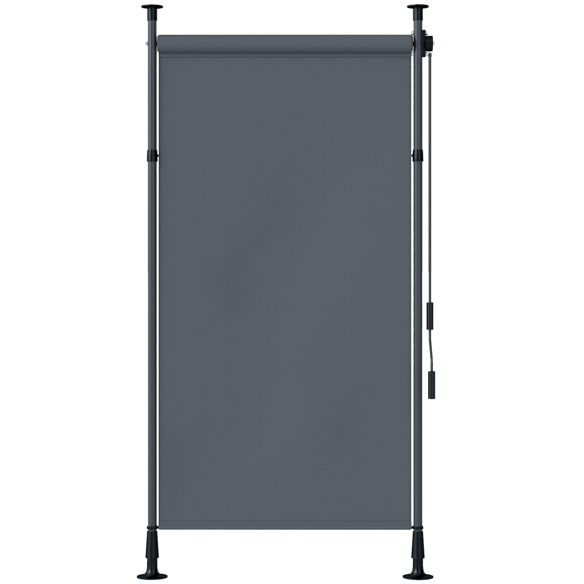SENKRECHTMARKISE, Polyester, Dunkelgrau - Dunkelgrau, Kunststoff/Metall (2.8/310/150cm) - Outsunny
