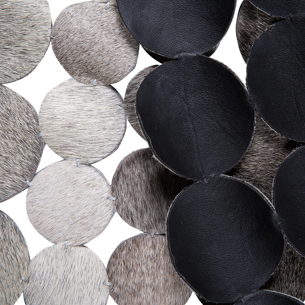 KURZFLOR-TEPPICH Hilvan 140/140 cm - Grau, Fell (140/140cm) - Beliani