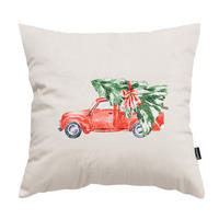 KISSENHÜLLE Christmas Car 43x43 cm - Beige, Textil (43/1cm) - Dekoria