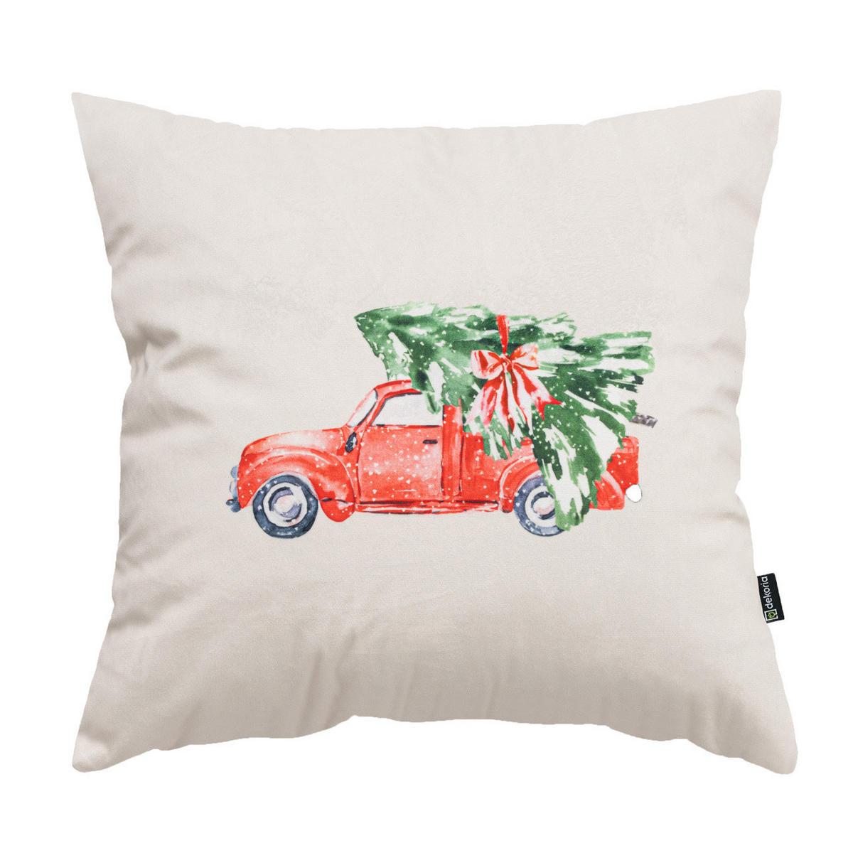 KISSENHÜLLE Christmas Car 43x43 cm - Beige, Textil (43/1cm) - Dekoria