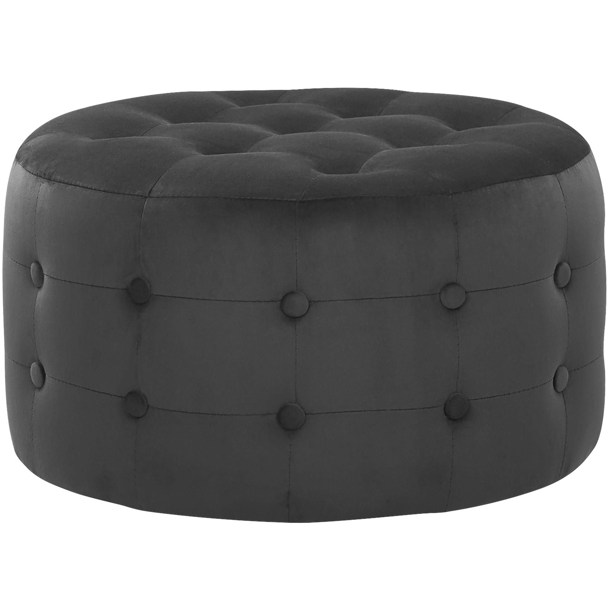 POUF Tampa 55/55/30 cm - Schwarz, Textil (55/30/55cm) - Beliani
