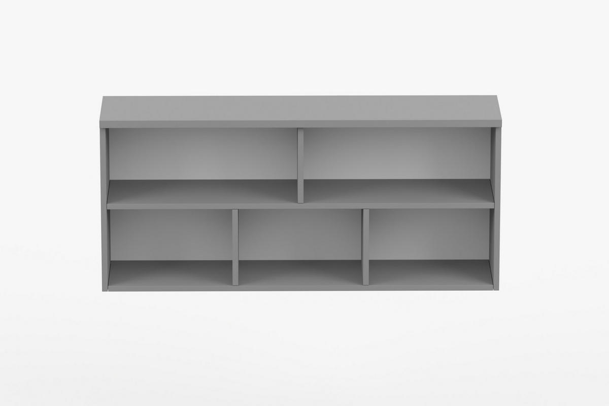 KINDER-WANDREGAL JUMI 110/55/27 cm in Grau/Eiche Artisan - Eiche Artisan/Grau, Holzwerkstoff (110/55/27cm) - Deine Möbel 24
