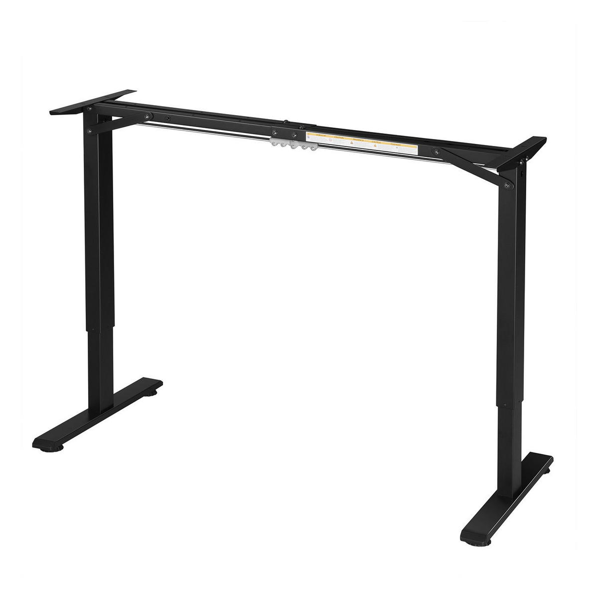 SCHREIBTISCH Office Stand schwarz 160x75 cm höhenverstellbar - Schwarz, Holz (60/160/117cm) - Juskys