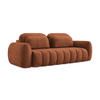 3-SITZER SOFA mit Schlaffunktion Chenille Stoff Orange - Terracotta/Schwarz, Holzwerkstoff/Kunststoff (266/95/121cm) - LaMiaSofa