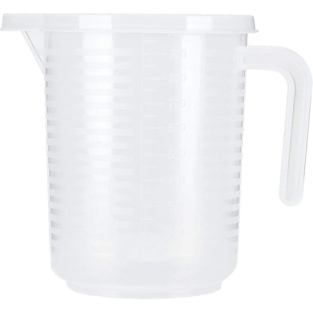 MESSBECHER 1000 ml mit Deckel transparent - Transparent, Kunststoff (1L)