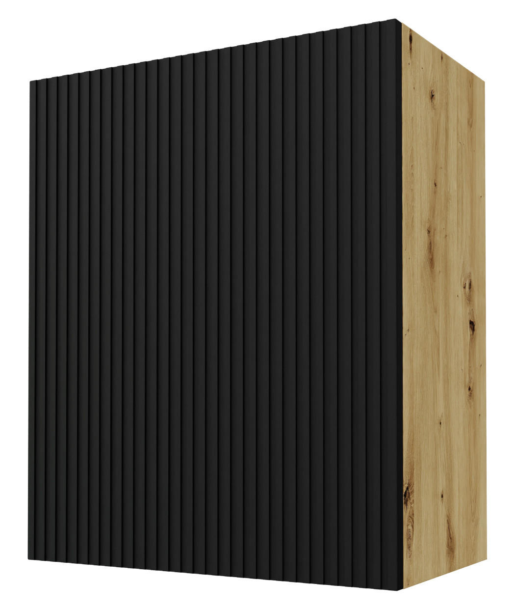KÜCHENHÄNGESCHRANK Lamello W2/60 Schwarz Matt / Eiche Artisan 60 / 32,5 / 72cm - Eichefarben/Schwarz, Holz/Holzwerkstoff (60/72/32.5cm) - Feldmann-Wohnen